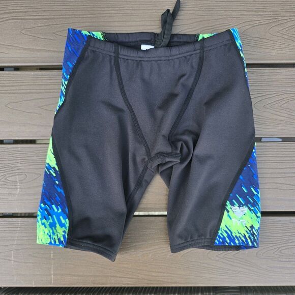 TYR DuraFast Elite Perseus Allover Blue/green Boys Swim Jammer Sz 22 New Sample - Picture 1 of 3